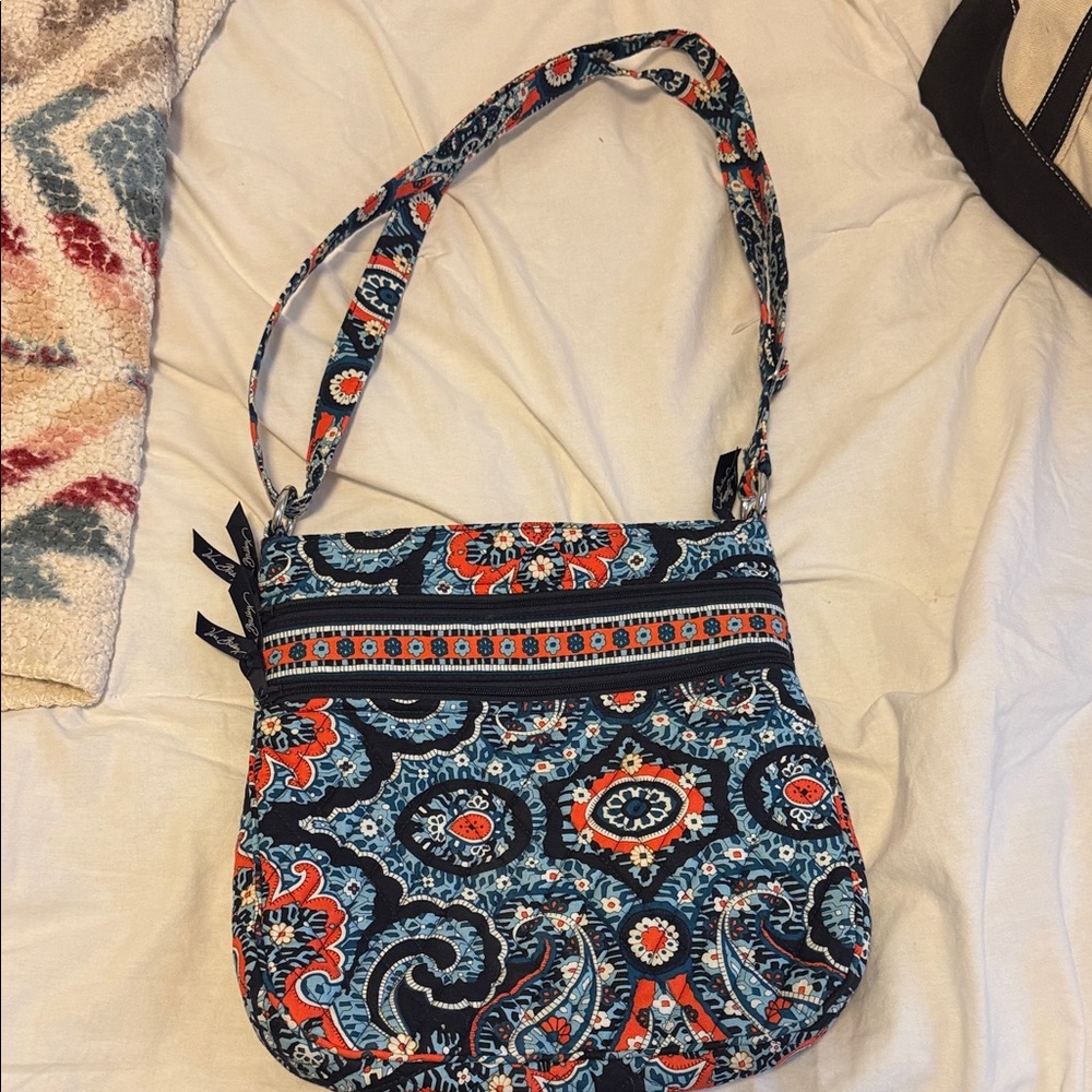 Vera Bradley Navy, Red & Light Blue Paisley Crossbody Bag
